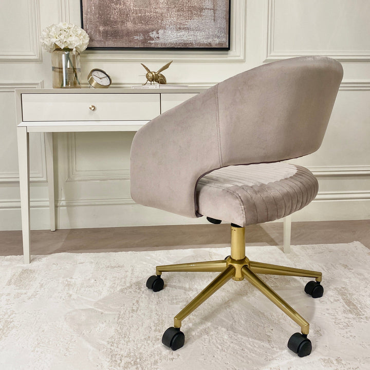 Marlebone Grey & Gold Swivel Chair Chair 