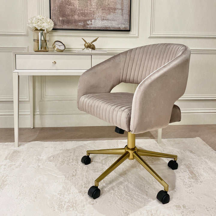 Marlebone Grey & Gold Swivel Chair Chair 