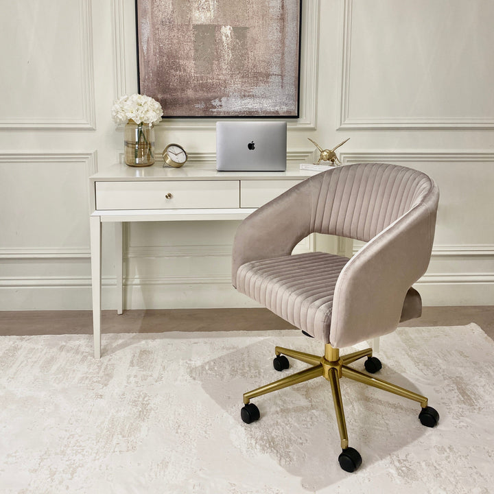 Marlebone Grey & Gold Swivel Chair Chair 