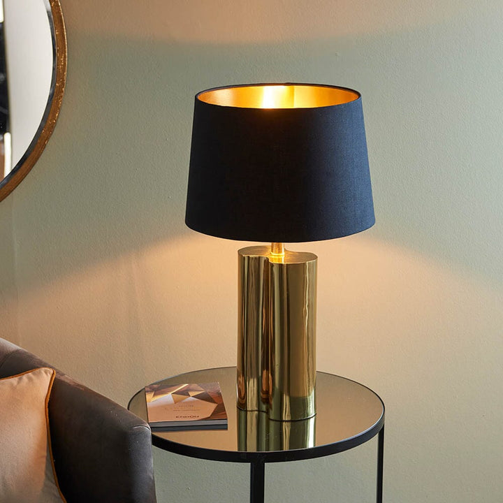 Maurea Gold Table Lamp with Black Shade Lighting 