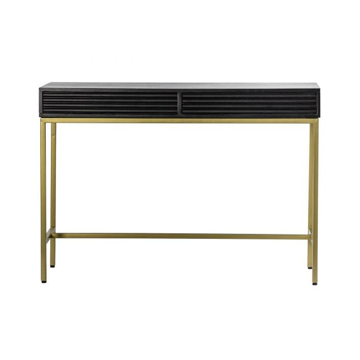 Mayfield Black & Gold Premium Rippled Console Table – Rowen Homes