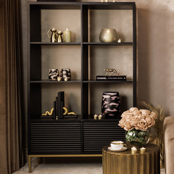 Mayfield Black & Gold Premium Rippled Display Unit Furniture 