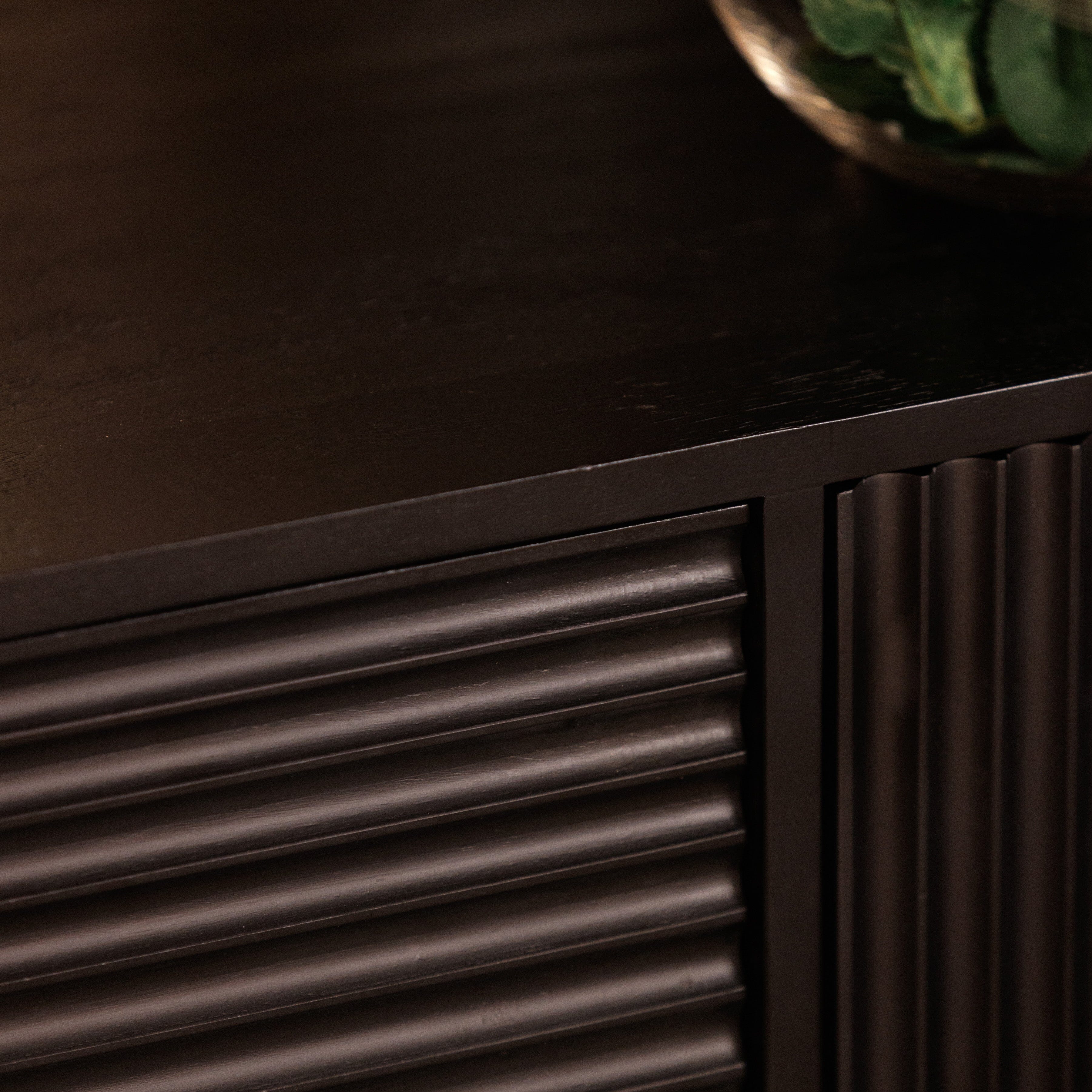 Mayfield Black & Gold Premium Rippled Sideboard Furniture 