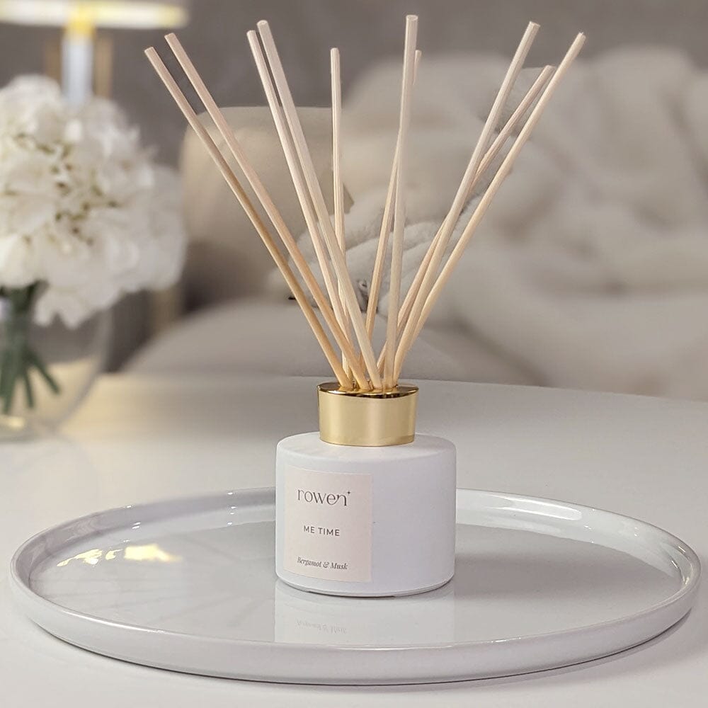 Metallic Reed Diffuser Me Time White & Gold Reed Diffuser - Bergamot & Musk 120ml – Rowen Homes