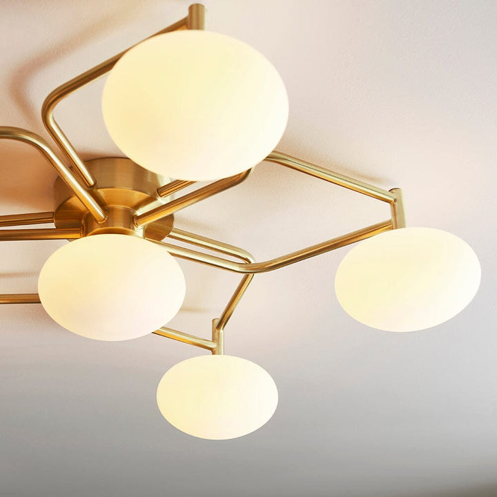 Melody Gold 6 Light Flush Ceiling Light Lighting 