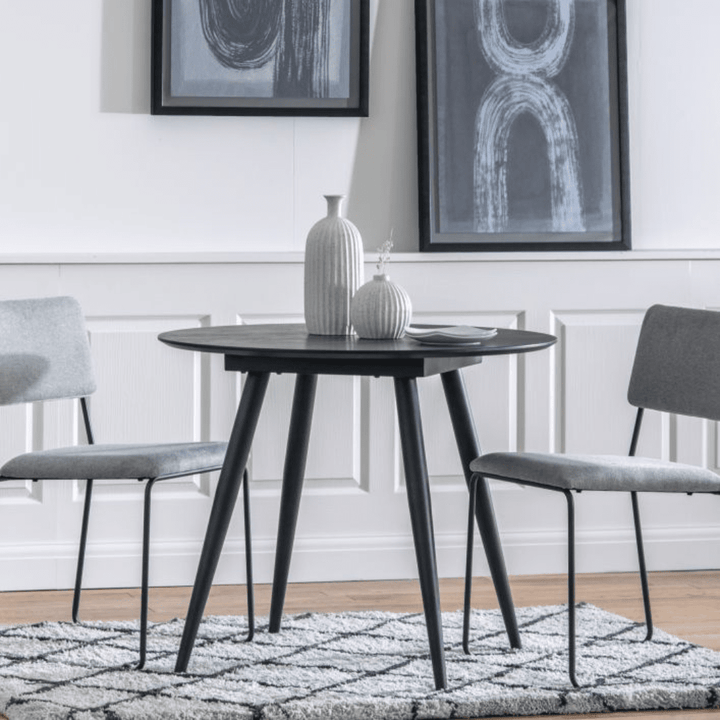 Mercy Black Round Dining Table Table 
