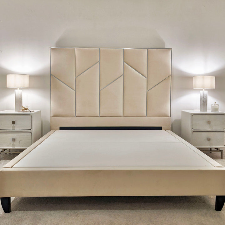 Meyer Cream & Silver Luxury Bed Made to Order Bed 