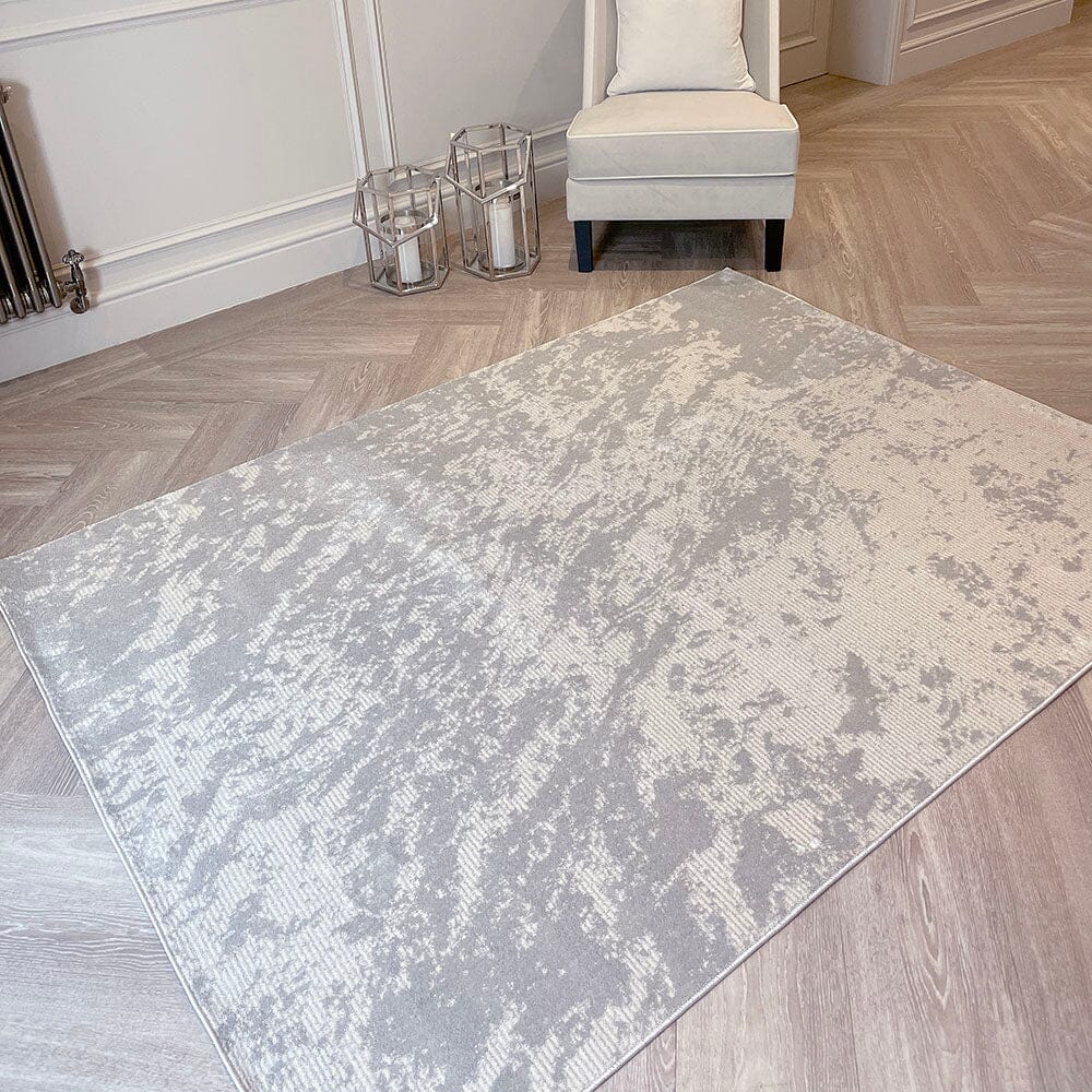 Montane Ivory & Grey Marble Effect Rug – Rowen Homes