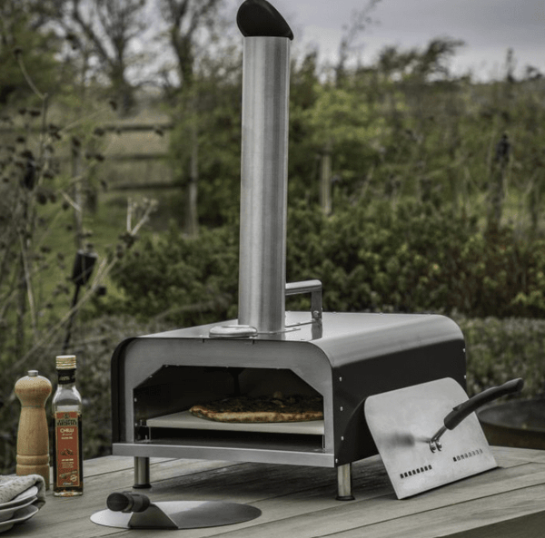 Moorgate Black Stainless Steel Pizza Oven garden 