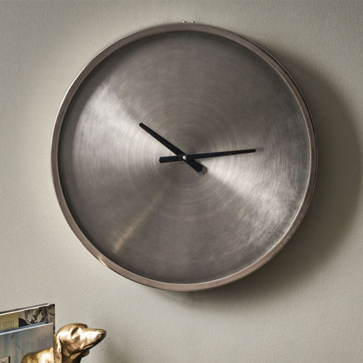 Morston Brushed Silver Round Wall Clock Accessories 