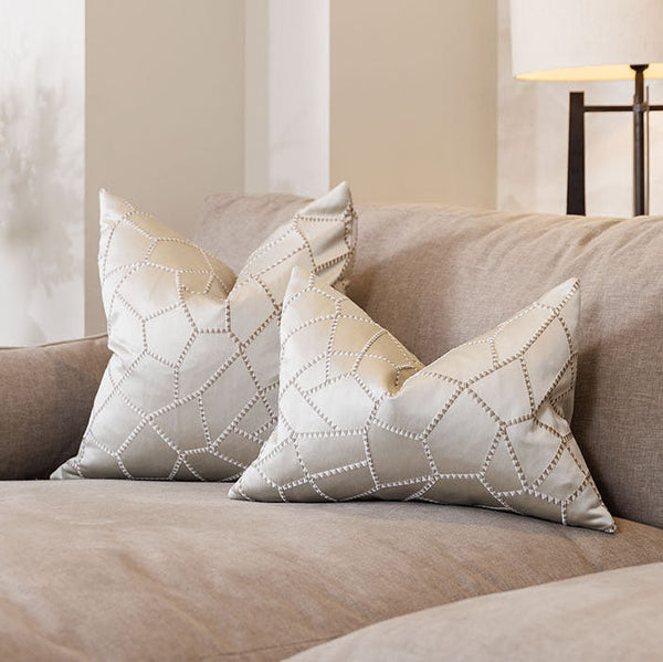 Mosaic Putty Geometric Cushions - Set of 2 Cushion 