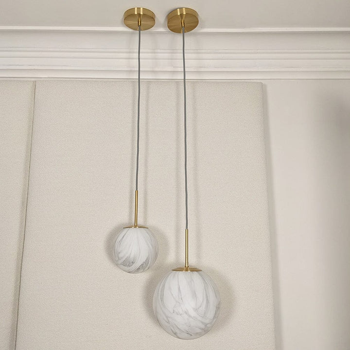 Murano Medium Gold & Marble Pendant Ceiling Light 