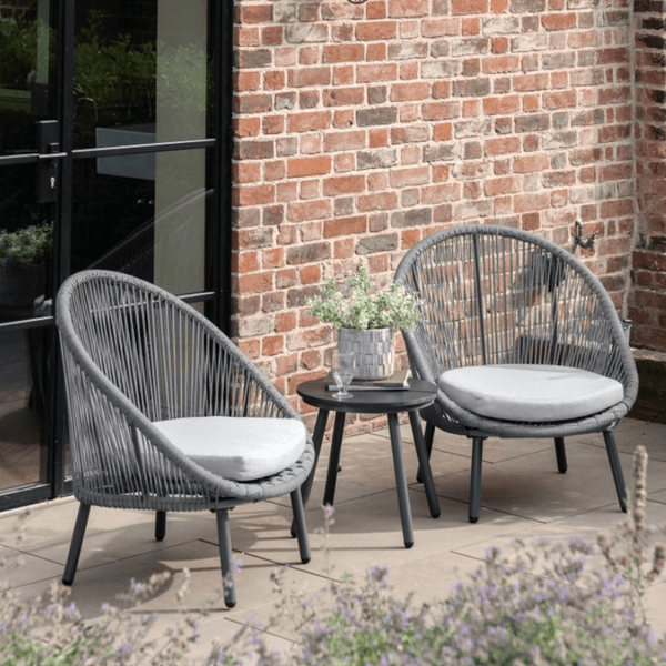 Mustique Outdoor Grey 2 Seater Bistro Set garden 