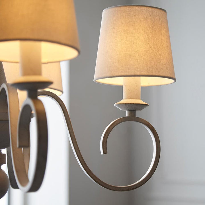 Nixon Distressed White 5 Light Pendant Lighting 