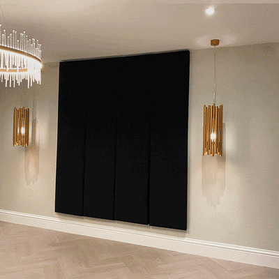 Noir Black Velvet Fabric Sample Headboard 