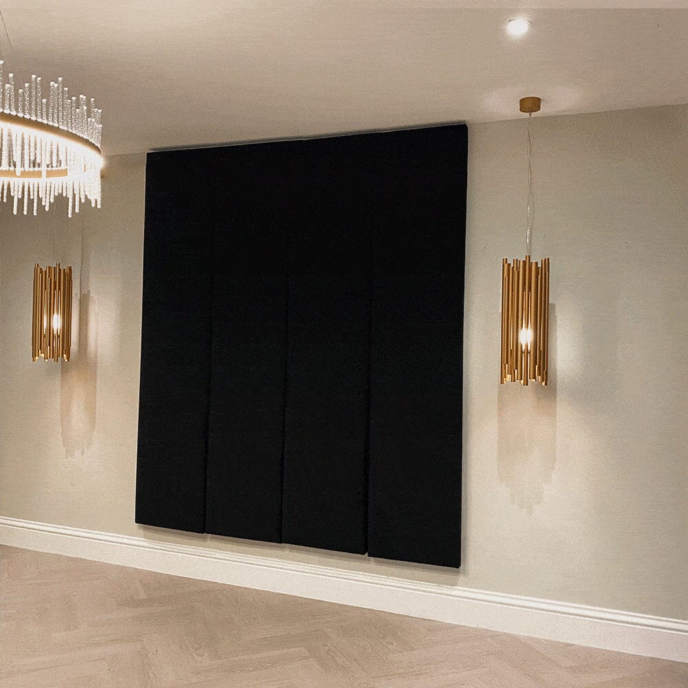 Noir Black Velvet Individual Wall Mounted Headboard Panel - 45cm Headboard 