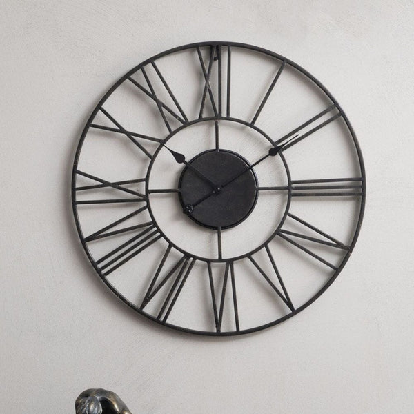 Northwich Antique Black Skeleton Wall Clock Art 