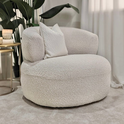 Nyra Ivory Boucle Accent Chair Chair 