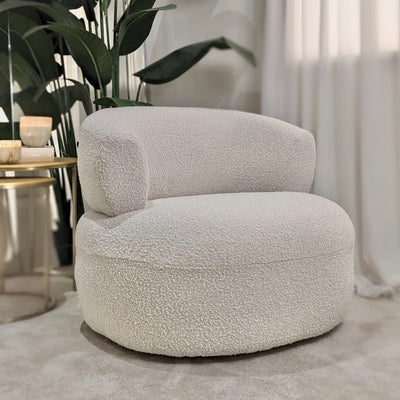 Nyra Ivory Boucle Accent Chair Chair 
