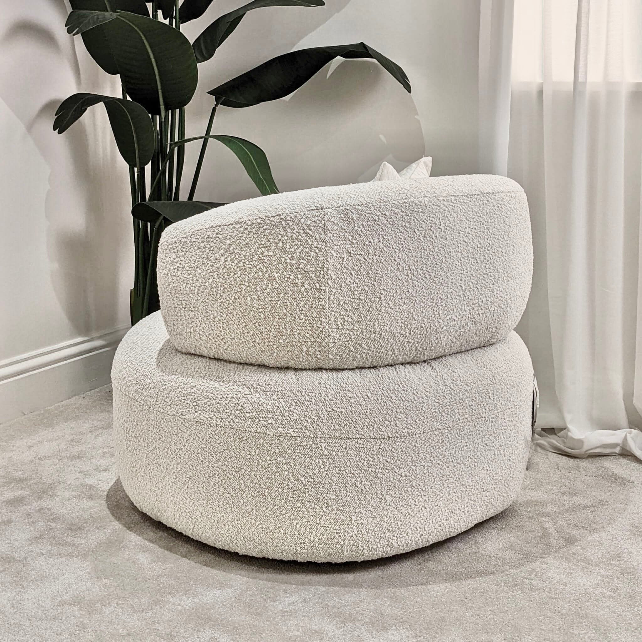 Nyra Ivory Boucle Accent Chair Chair 
