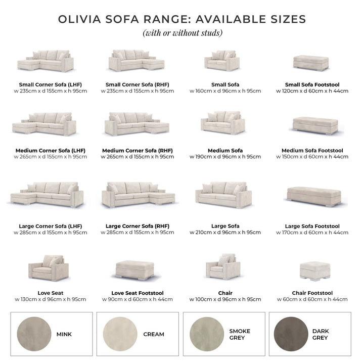 Olivia Cream Premium Medium Sofa with Hidden Feet MTO Sofa 