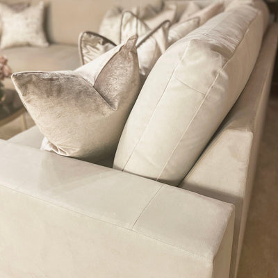 Olivia Cream Premium U-Shaped Sofa Made to Order Sofa 