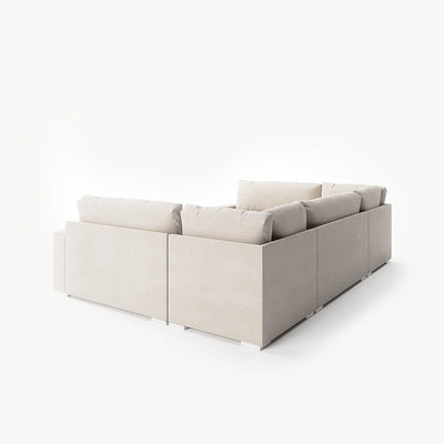 Olivia Cream Premium U-Shaped Sofa Made to Order Sofa 