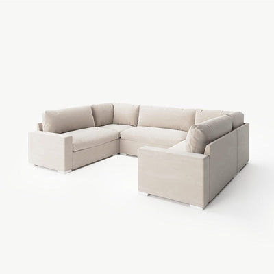 Olivia Cream Premium U-Shaped Sofa Made to Order Sofa 