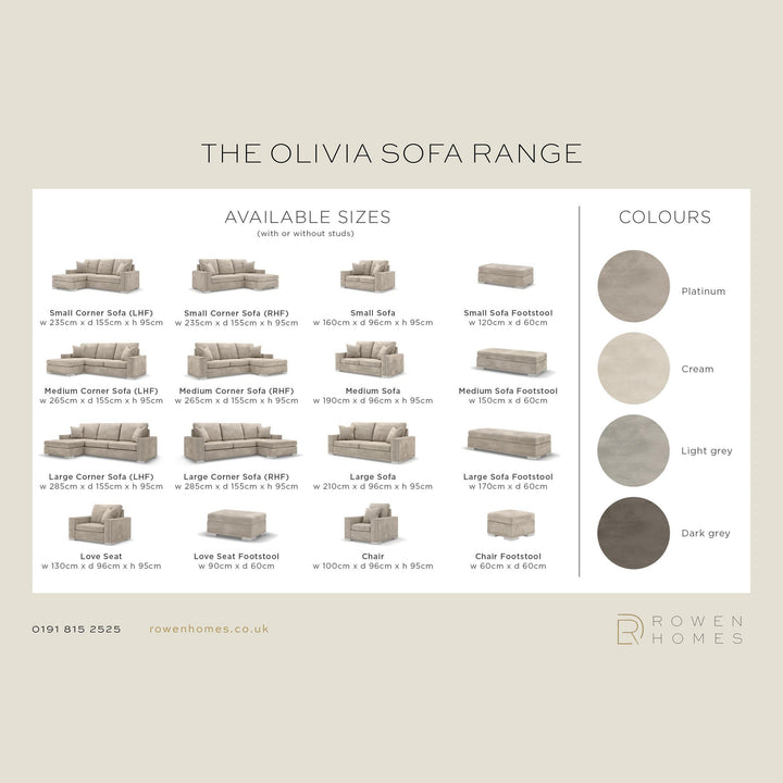 Olivia Dark Grey Premium Small Sofa Footstool Sofa 