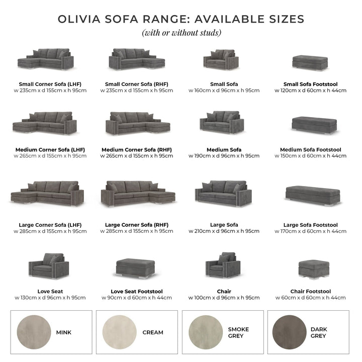 Olivia Dark Grey Premium Small Sofa MTO Sofa 