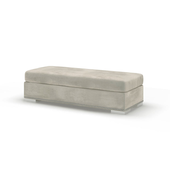 Olivia Dove Grey Luxury Medium Sofa Footstool 
