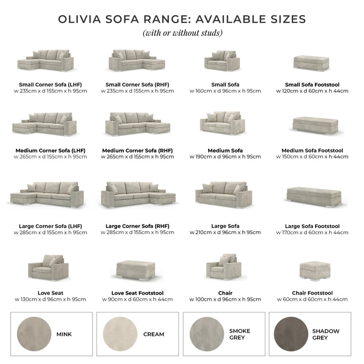 Olivia Mink Premium Small Corner Sofa MTO Sofa 