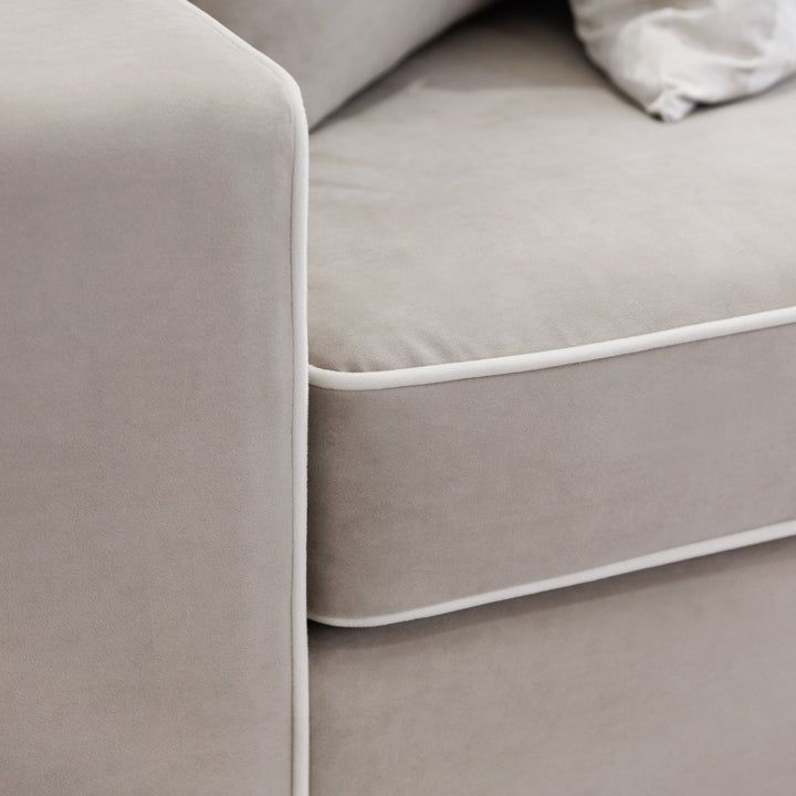 Olivia Mink Premium Sofa With Cream Piping MTO Sofa 