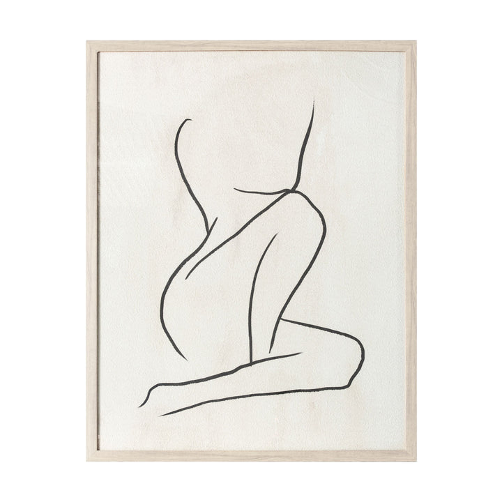 Opal Abstract Figure Line Drawing Framed Print 