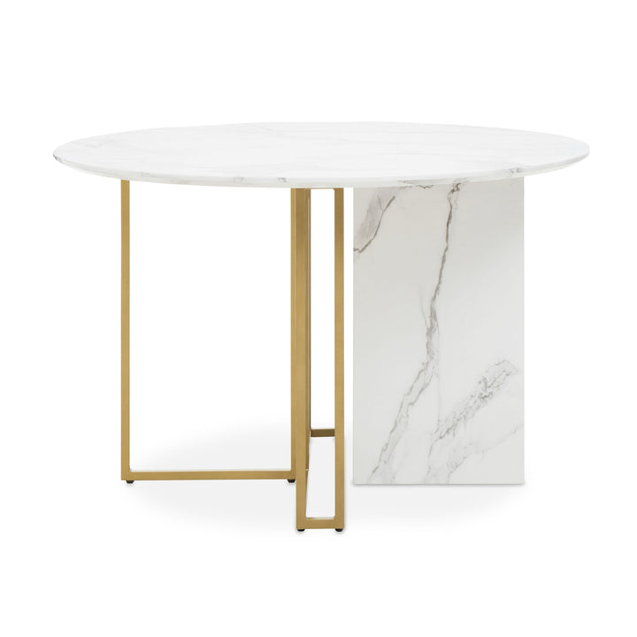 Orion Premium Marble & Gold Round Dining Table 