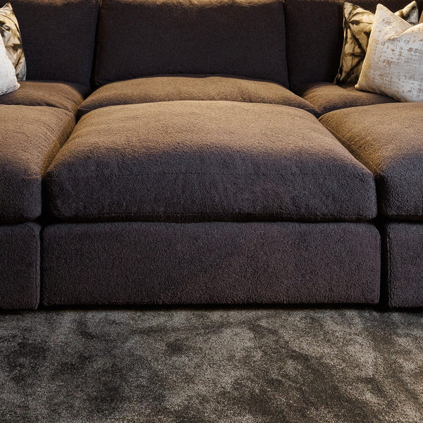 Oscar Charcoal Grey Teddy Footstool With Hidden Feet MTO Sofa 