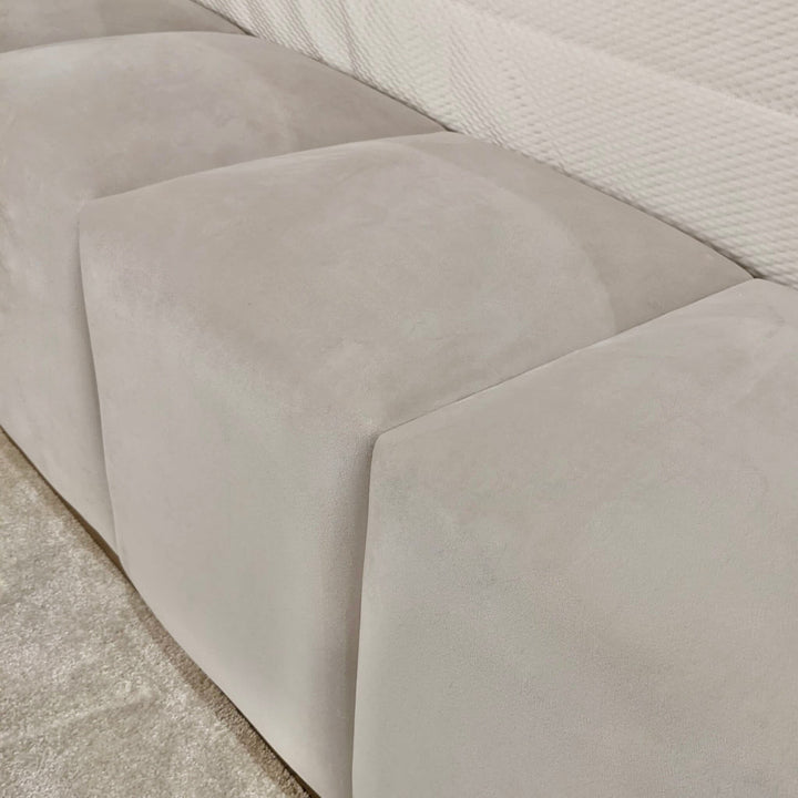 Oyster & Gold Luxury Velvet Upholstered Bench MTO Bench 