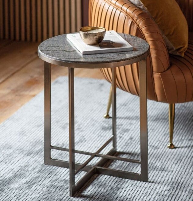 Parton Gold & Grey Side Table End and Side Table 