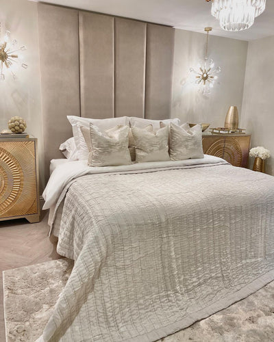 Platinum Velvet Single Headboard Panel Headboard 