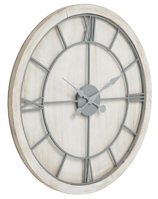 Porter White Wash Round Wall Clock Accessories 