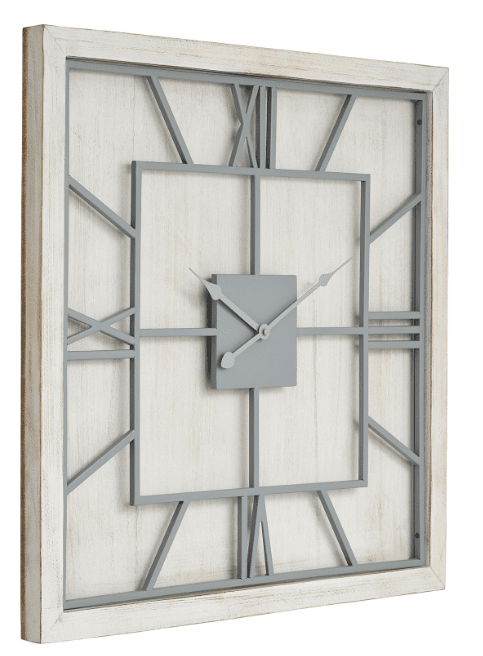 Porter White Wash Square Wall Clock Accessories 