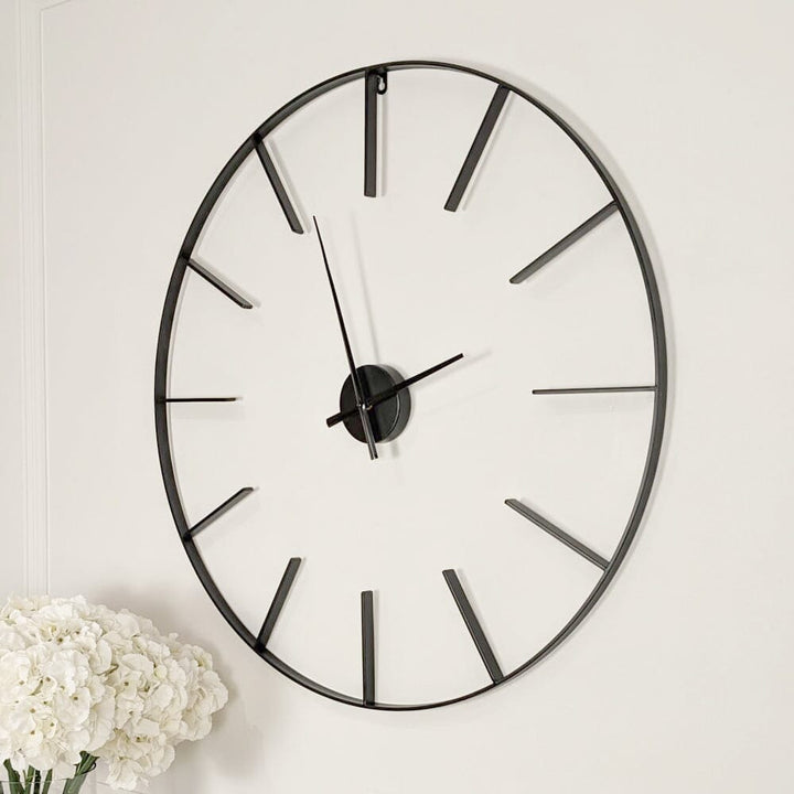 Portland Black Skeleton Wall Clock Accessories 