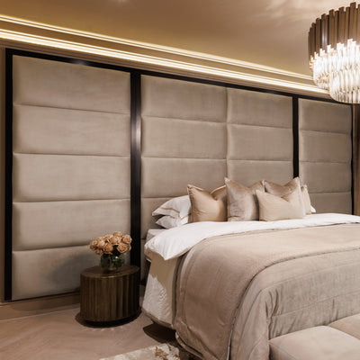 Praline Luxury Velvet Chocolate Box Headboard with Wings Made to Order Headboard 