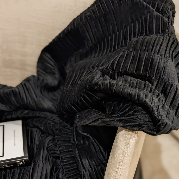 Preston Black Textured Velvet Throw Throw 