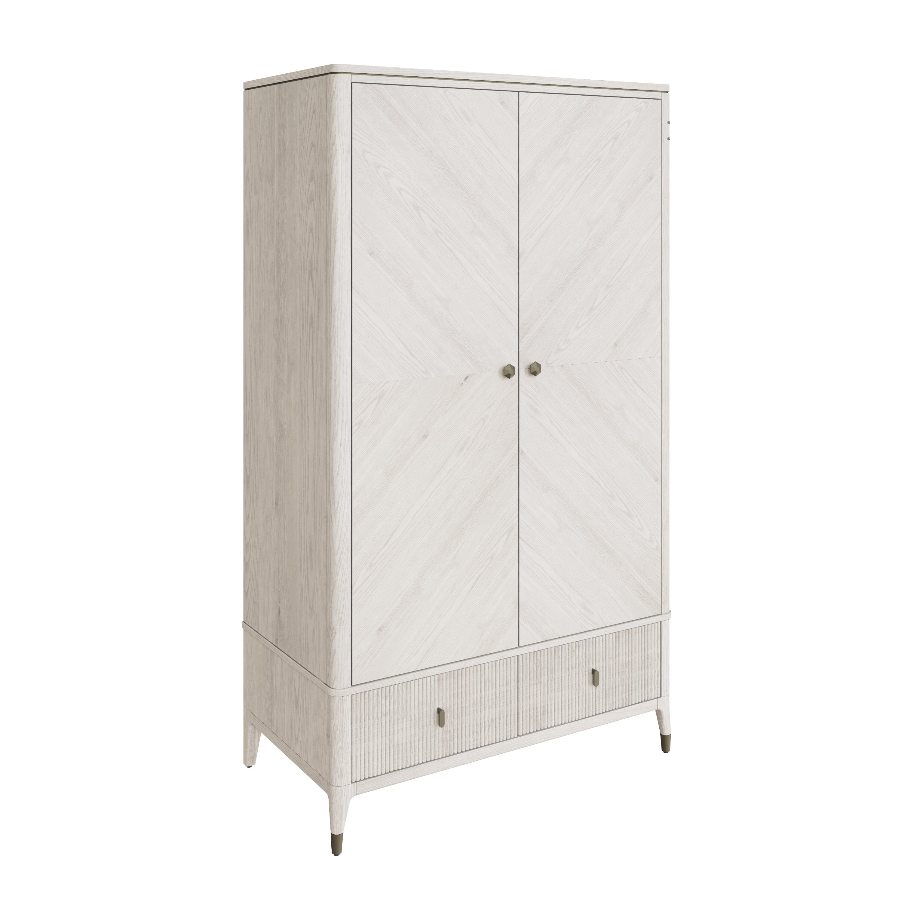 Putney Ivory & Gold 2 Door Wardrobe Furniture 