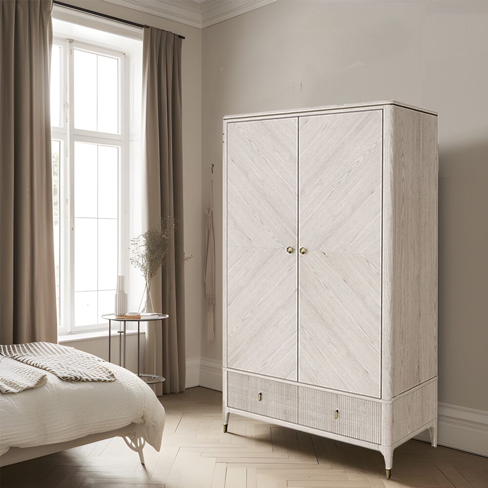 Putney Ivory & Gold 2 Door Wardrobe Furniture 