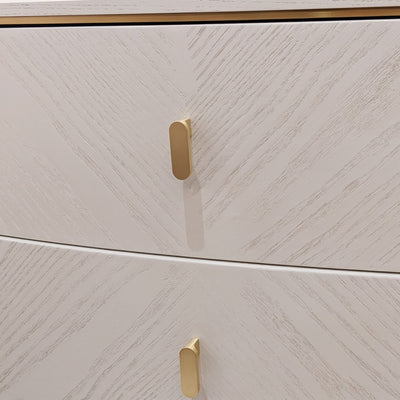 Putney Ivory & Gold 2 Drawer Bedside Table End and Side Table 