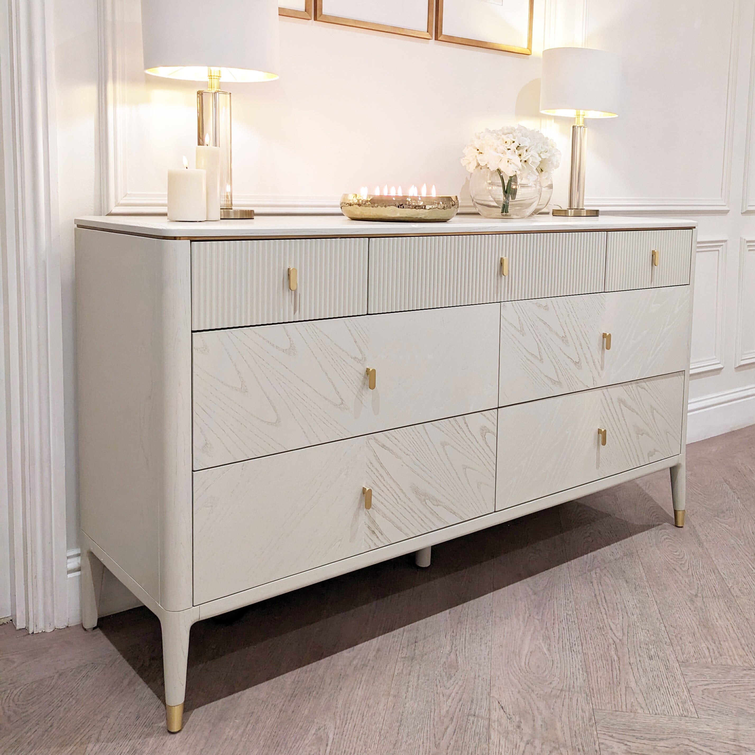 Putney Ivory & Gold Sideboard – Rowen Homes