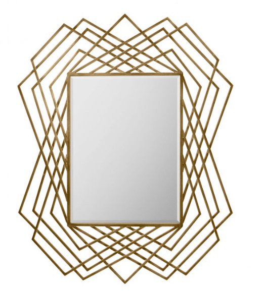 Raegan Large Rectangular Gold Metal Mirror Rowen Homes