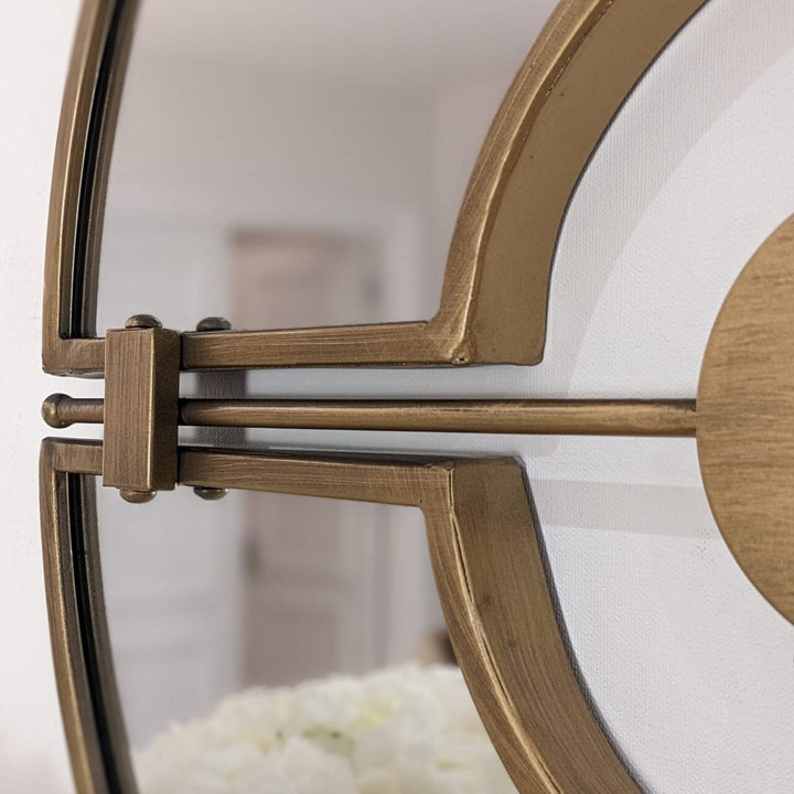 Raelynn Gold Mirrored Round Wall Clock Accessories 